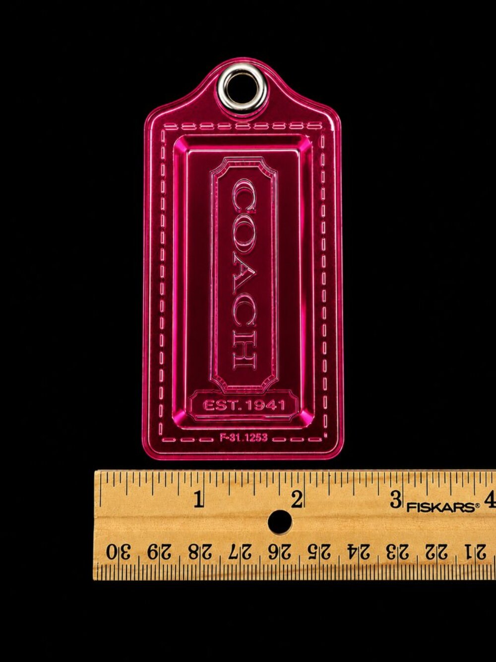 COACH POPPY Hot Pink Acrylic Hangtag Keychain Charm Rare Fob - Picture 7 of 10